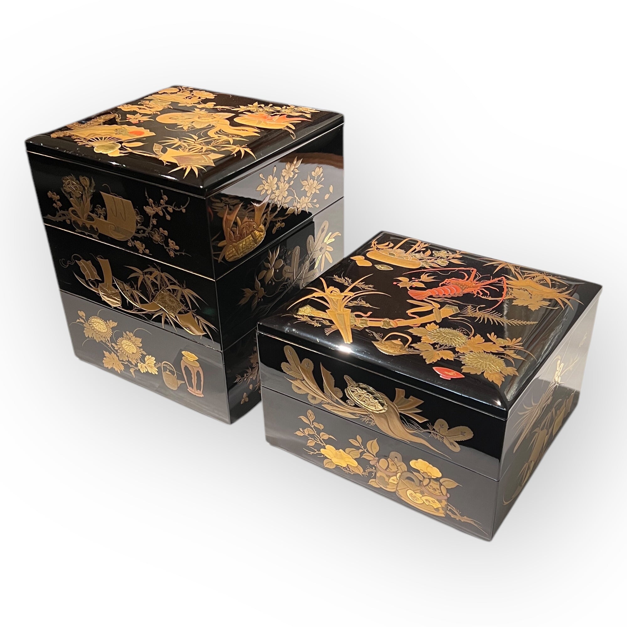 Lacquer box, jubako with five compartments, Japan, circa 1920-1940