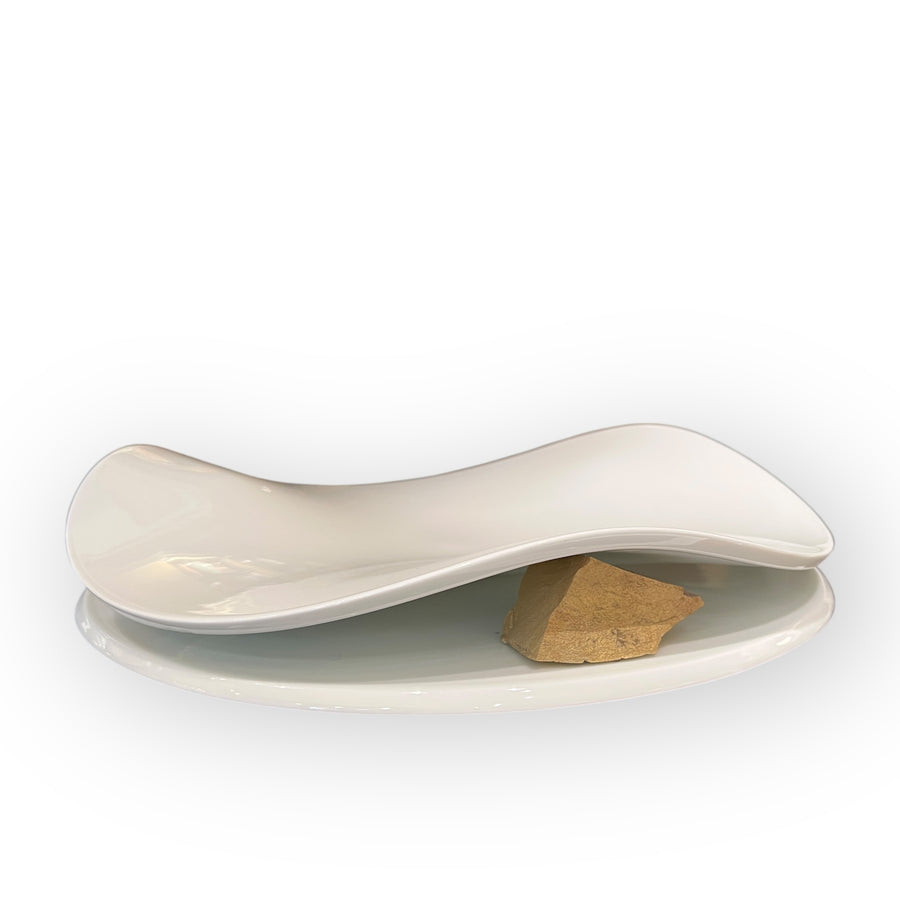 Coupe sculpturale en porcelaine de Shigekazu Nagae ver 1990