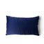 Revers du coussin en soie bleu marine unie