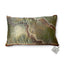 Coussin en brocart de Nishijin bleu-vert et or – vue de face
