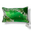 Coussin décoratif en soie Nishijin vert émeraude à grande pivoine – face
