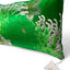 Détail pivoine verte et fils blancs argentés du brocart de Nishijin