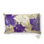 Coussin Sinapango Interiors Paris en obi Nishijin ancien, grandes fleurs violines et ivoire sur fond soie crème et argent