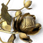 Fleur de lotus jōka en bois sculpté et doré – détail des pétales