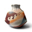 Vase en grès de type Mino par Kato Toyohisa, décor de vague, vue principale