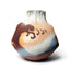 Vase en grès de type Mino par Kato Toyohisa, décor de vague en brun, blanc et bleu grisé